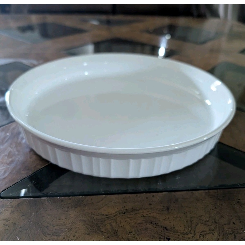 Corning Ware F-3-B French White 10" Round Baking Dish Quiche Tart Pan